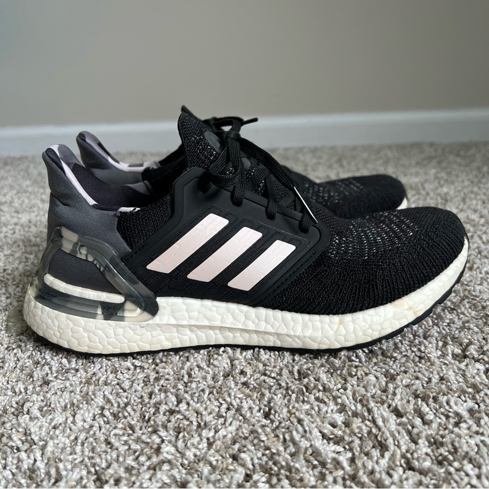 Adidas Ultraboost Boost 20 Athletic Running Shoes Black pink & Gray Women’s 9 - Picture 2 of 12